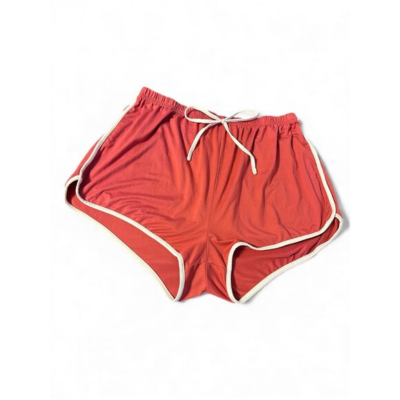 Women's Stranger Things Eleven Inspired Retro Coral Gym Running Track Shorts XL - Picture 1 of 6